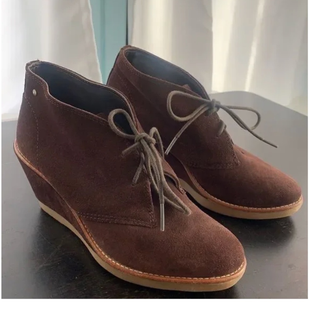 Coach Cassy Ankle Bootie Brown Suede